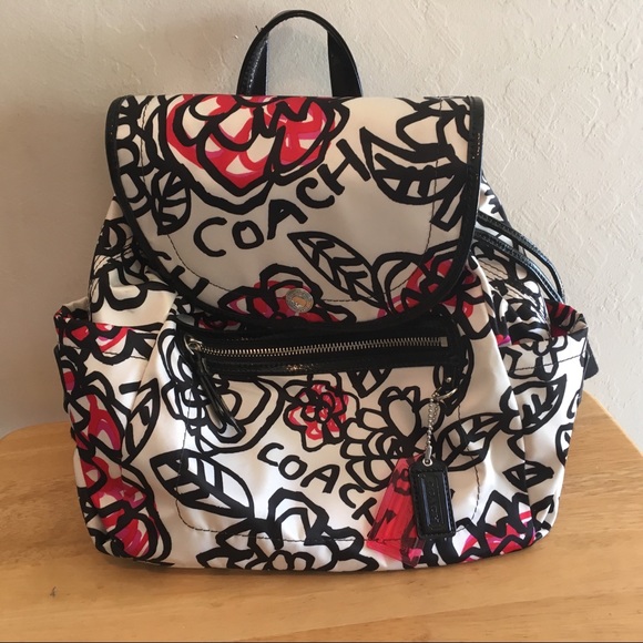 coach flower backpack